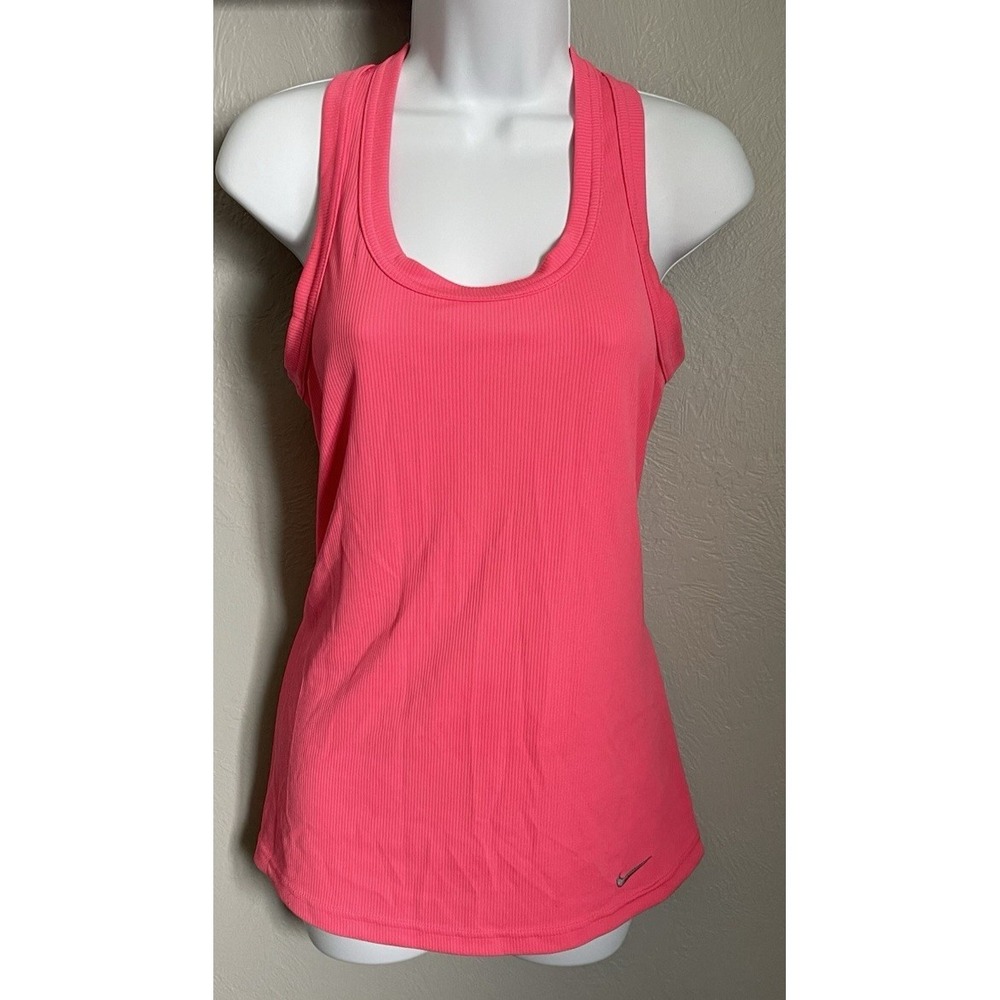 NIKE DRI-FIT Womens Size Small Pink  Athletic Racer Back Tank Top Gym Scoop Neck